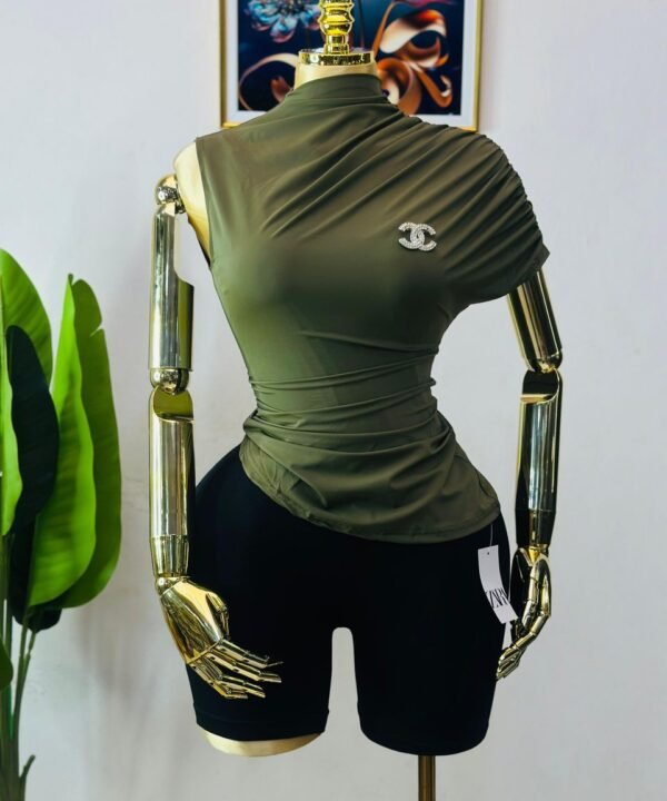 High-neck, Sleeveless-Drop Tops