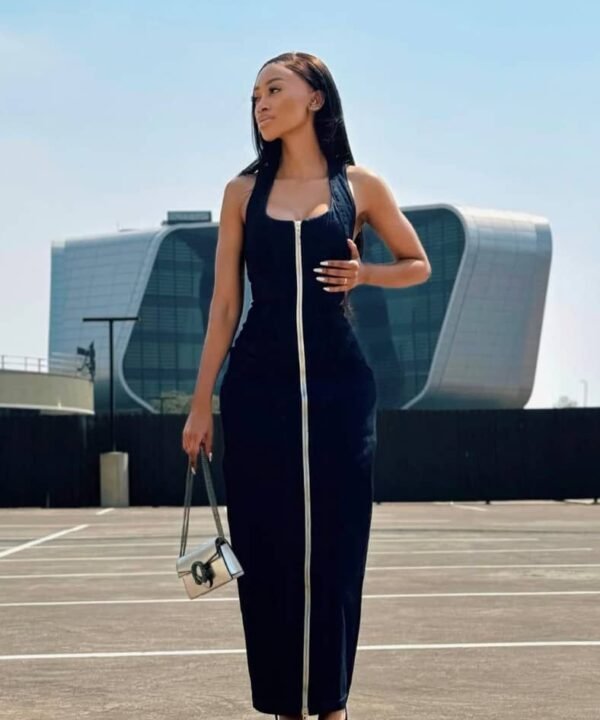 Sleeveless Halter-Neck Dress