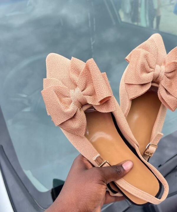 Bow‑detail slingback flat shoes