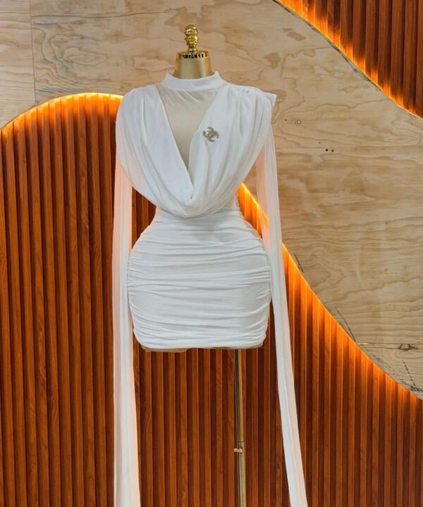 Draped Cowl Neckline Dress