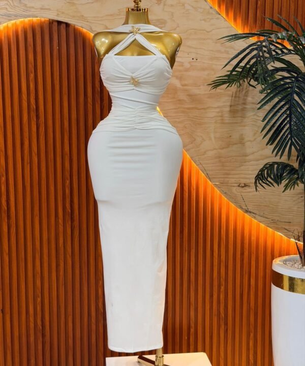 Halter‑Neck Fitted Dress