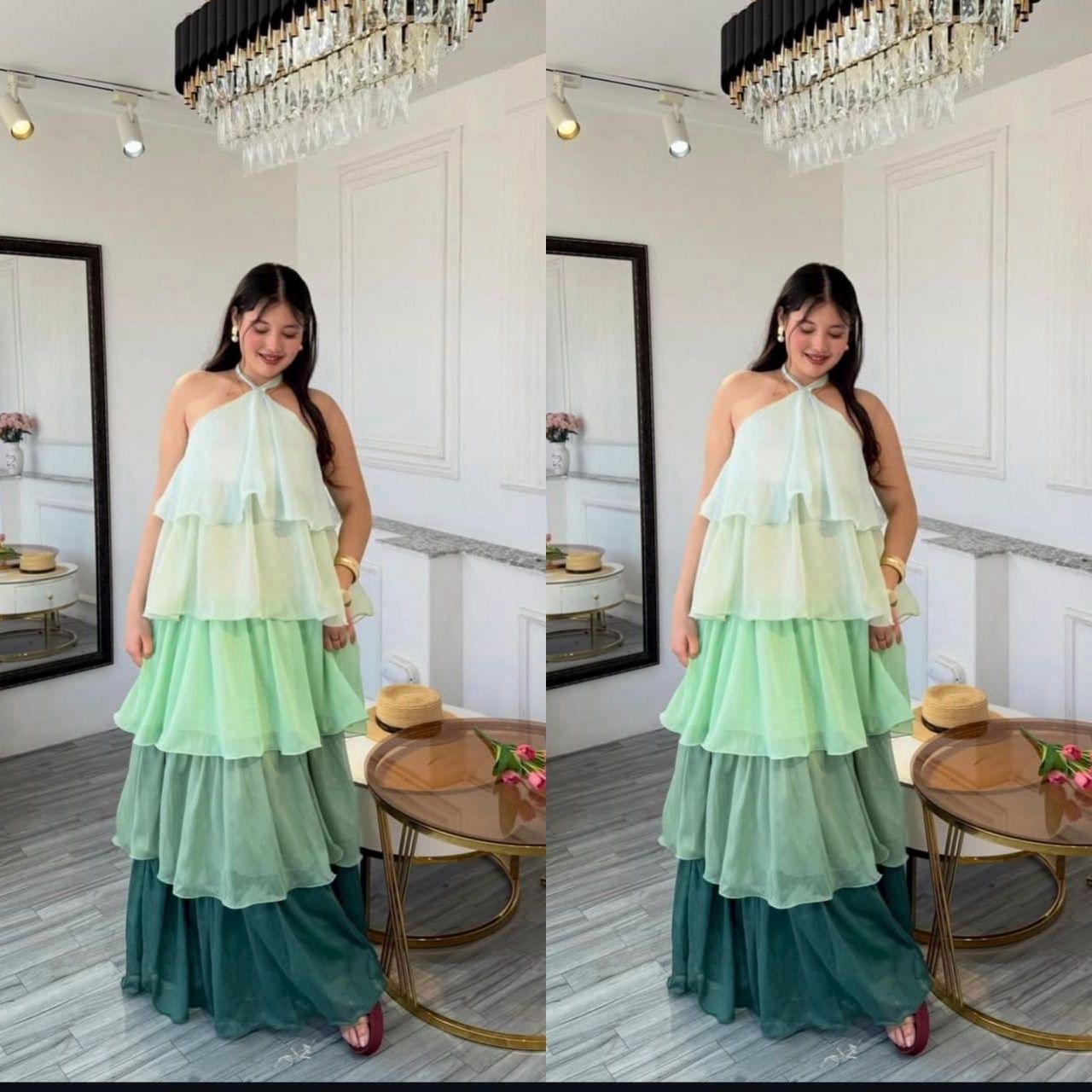 Tiered Neck Maxi Dress - Image 2